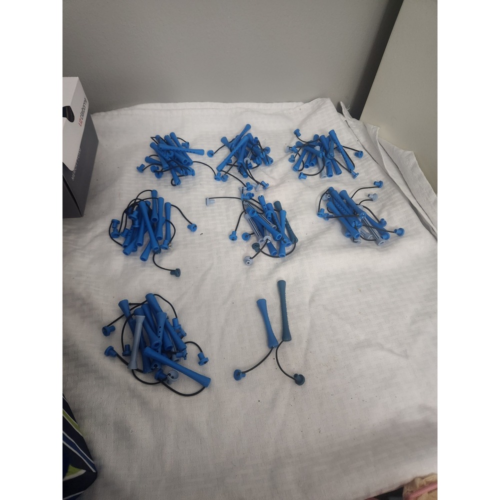 72 Piece Blue Hair Perm Rod Set Various Sizes Vented Cold Wave Rods Elastics